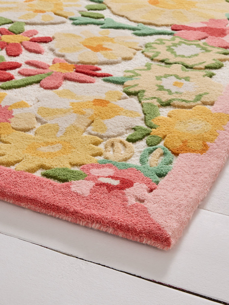 Lucy Tiffney Campion floral wool rug - British product