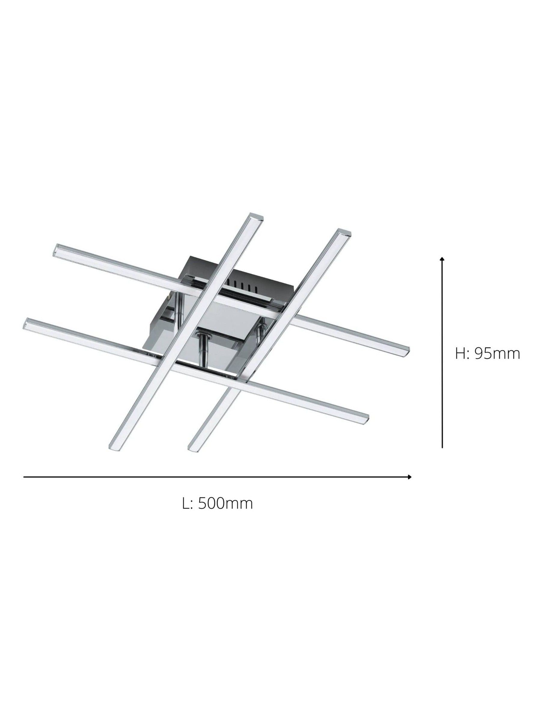 Eglo Chrome Lasana 1 LED ceiling light 50cm, UK version