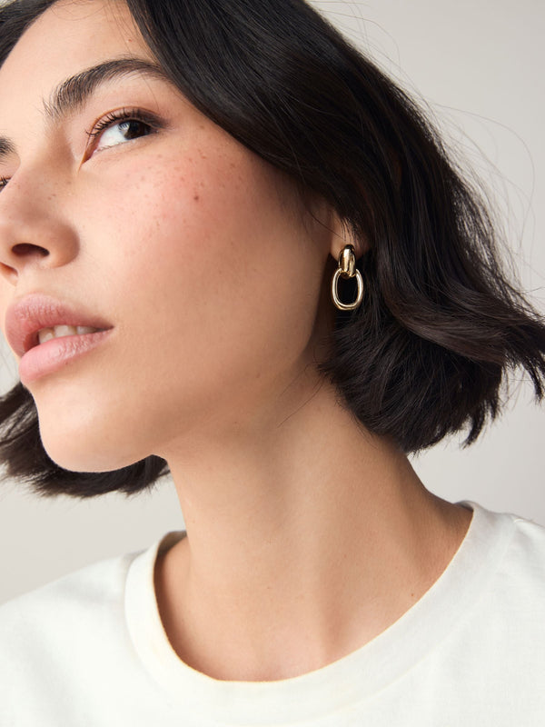 Gullfargede dørhammer-øredobber