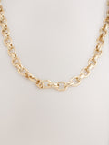 Gold tone double link chunky chain necklace - British product