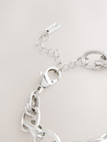 Silberfarbenes, doppelt verkettetes, klobiges Mode-Armband