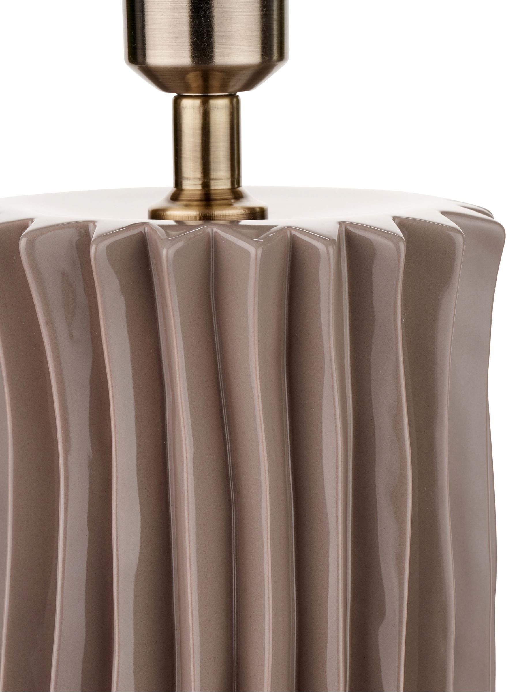 Pacific Lifestyle Devony pleated ceramic table lamp taupe 56cm, UK version