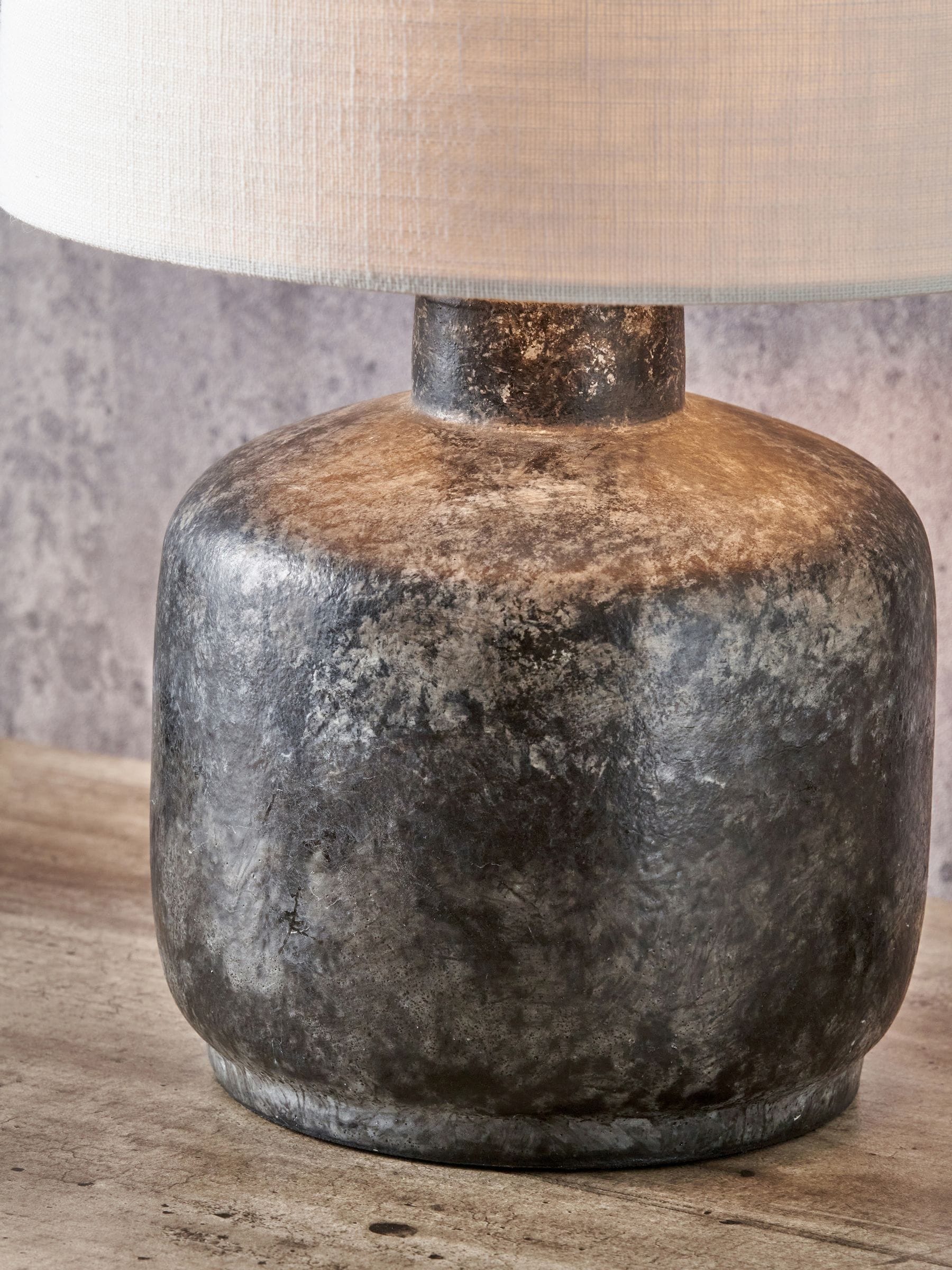 Pacific Lifestyle grey vulcan stoneware table lamp, UK version