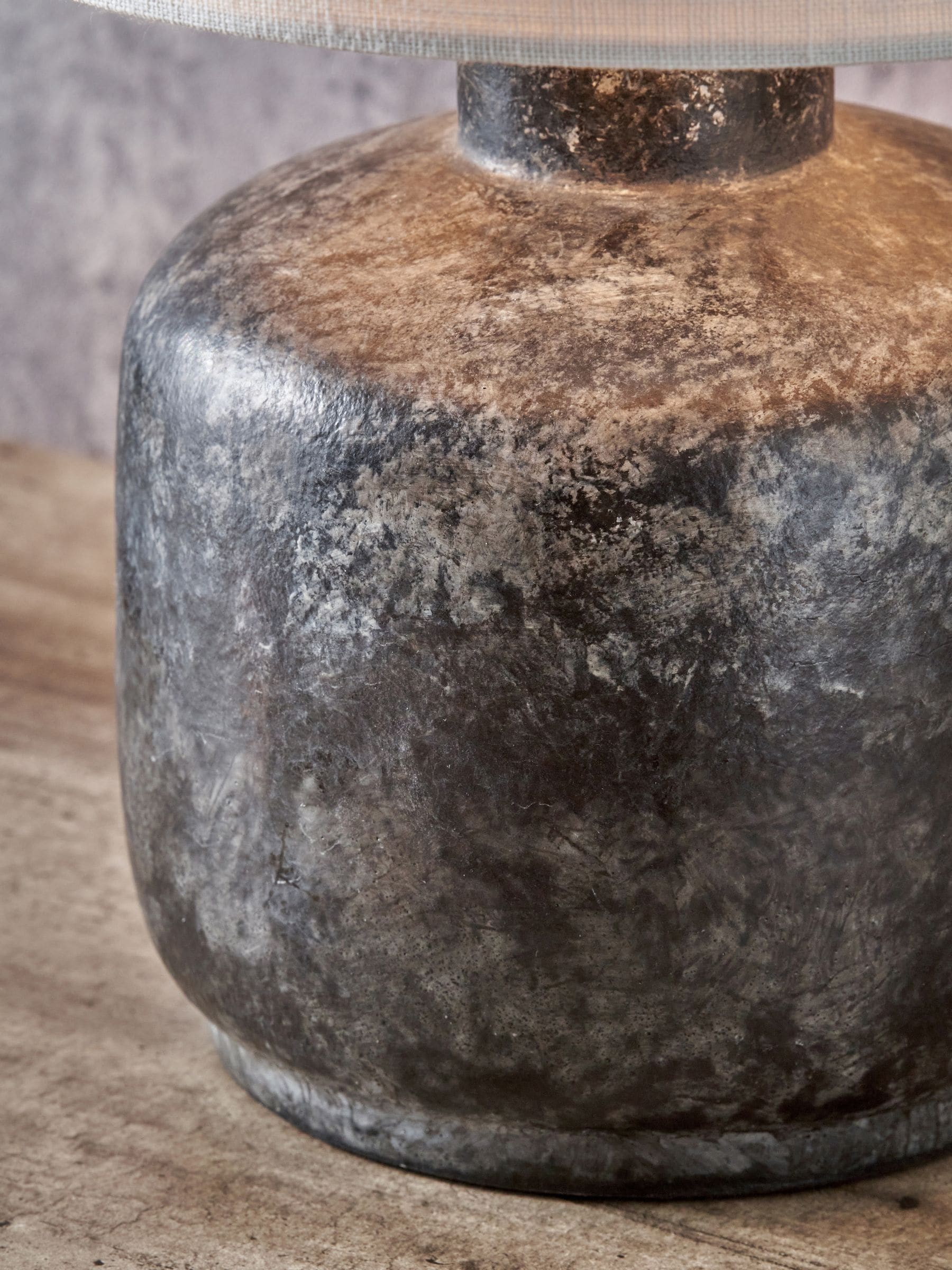 Pacific Lifestyle grey vulcan stoneware table lamp, UK version