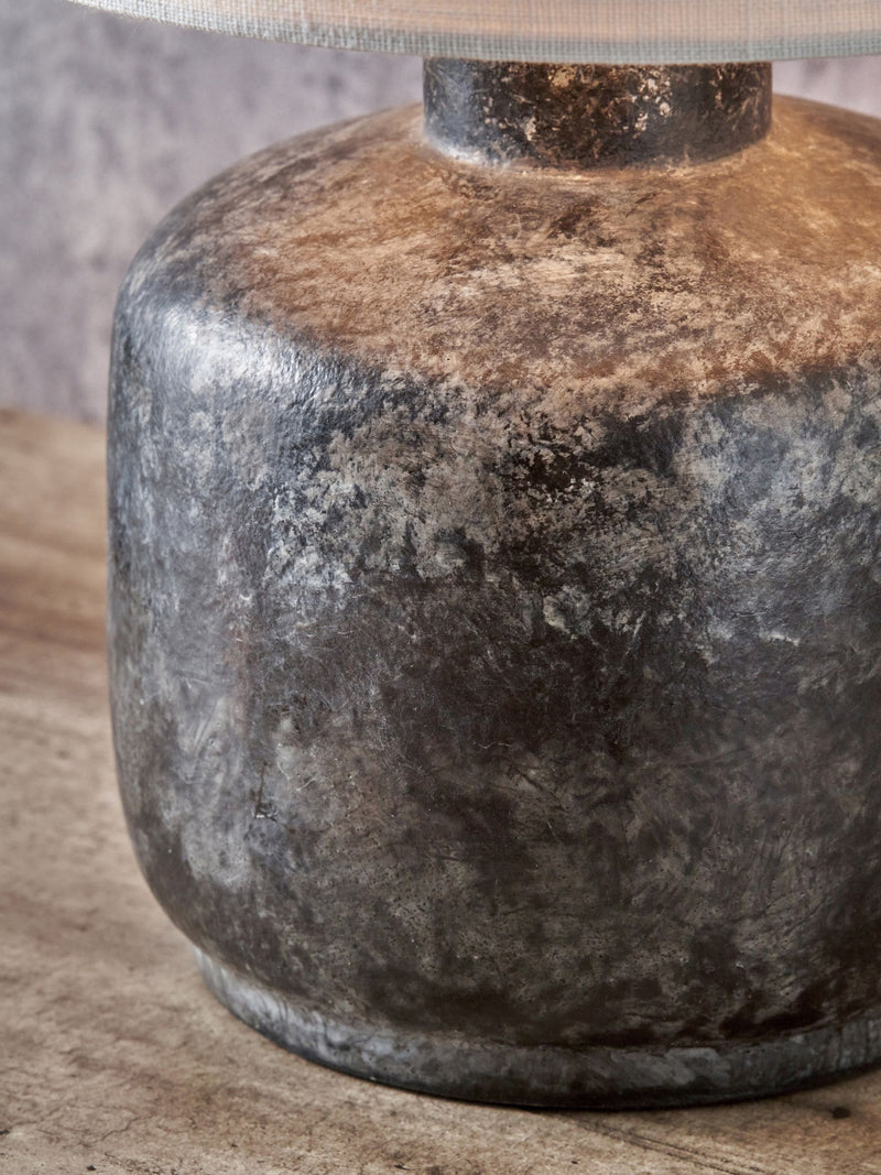 Pacific Lifestyle grey vulcan stoneware table lamp, UK version