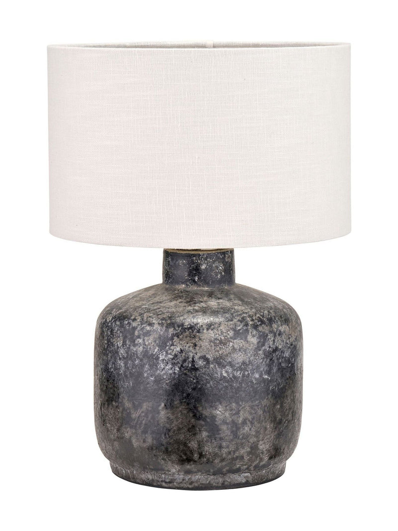 Pacific Lifestyle grey vulcan stoneware table lamp, UK version
