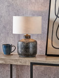 Pacific Lifestyle grey vulcan stoneware table lamp, UK version