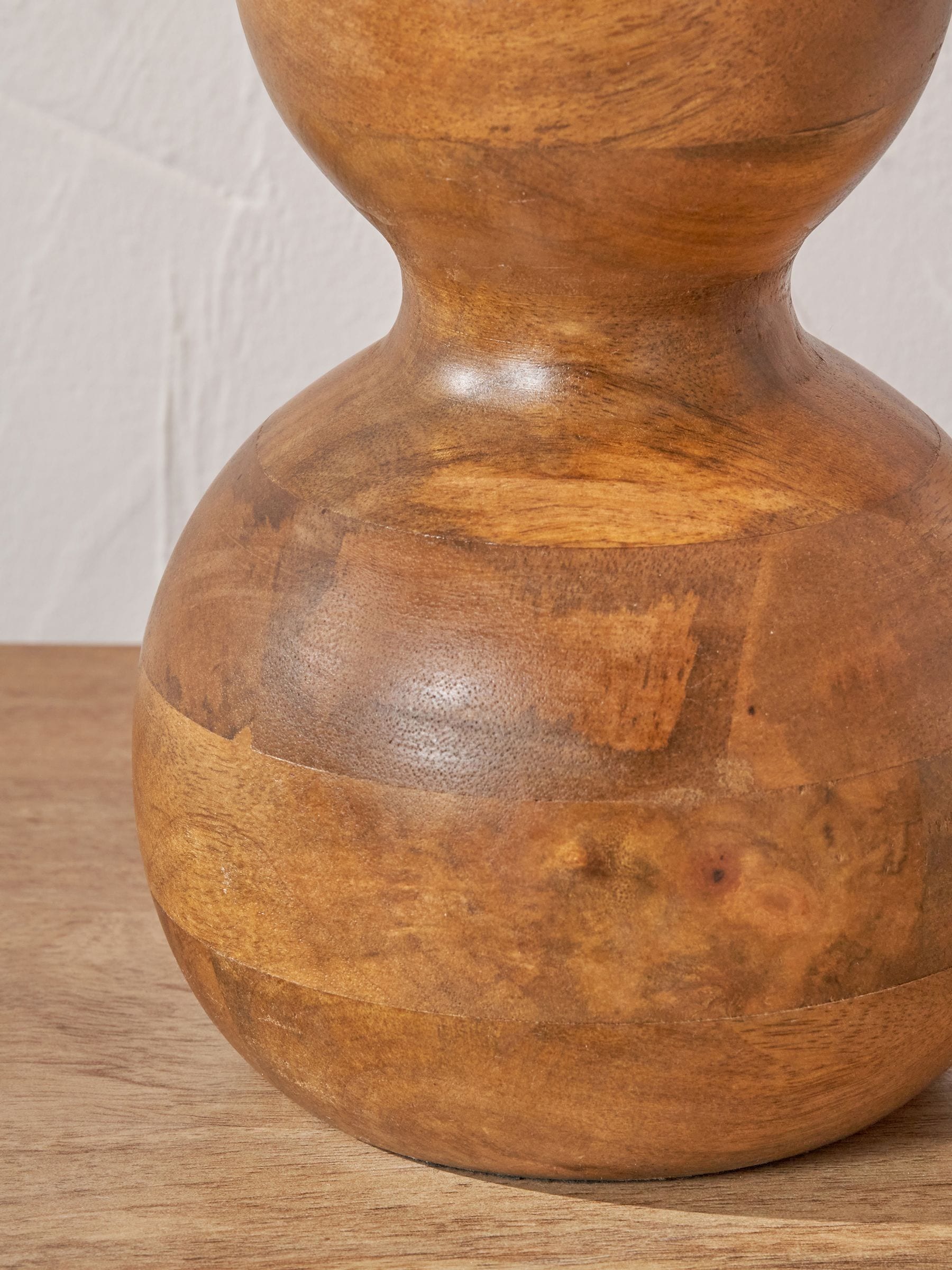 Pacific Lifestyle brown mango wood 3 ball table lamp, UK version