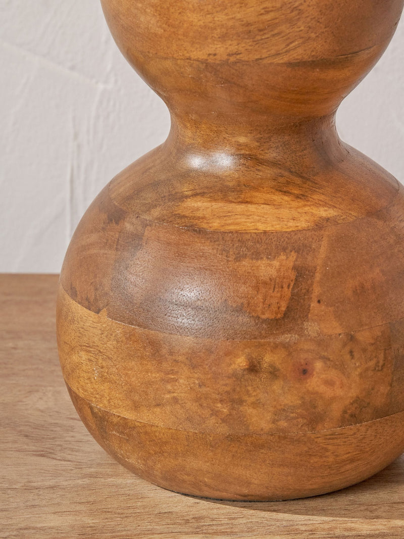 Pacific Lifestyle brown mango wood 3 ball table lamp, UK version
