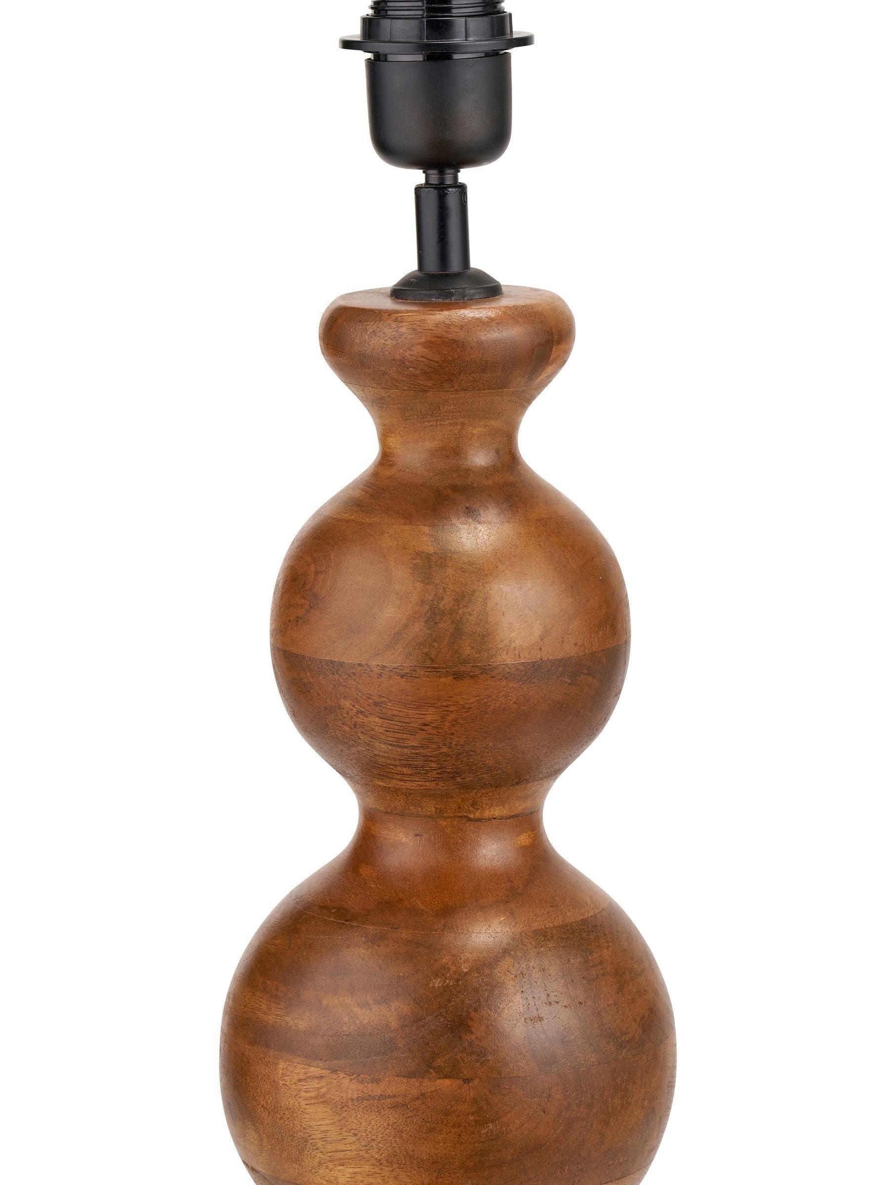 Pacific Lifestyle brown mango wood 3 ball table lamp, UK version