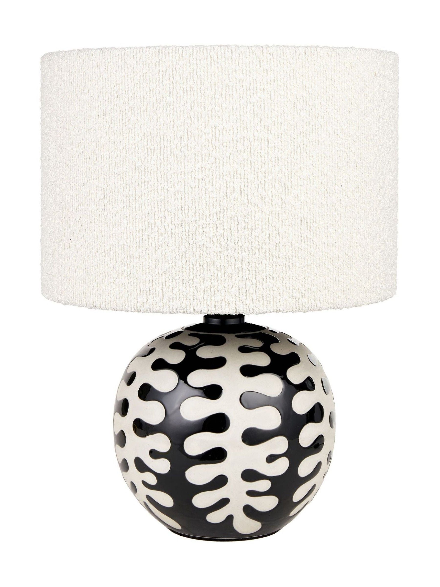 Pacific Lifestyle ceramic table lamp black elkorn coral 42cm, UK version