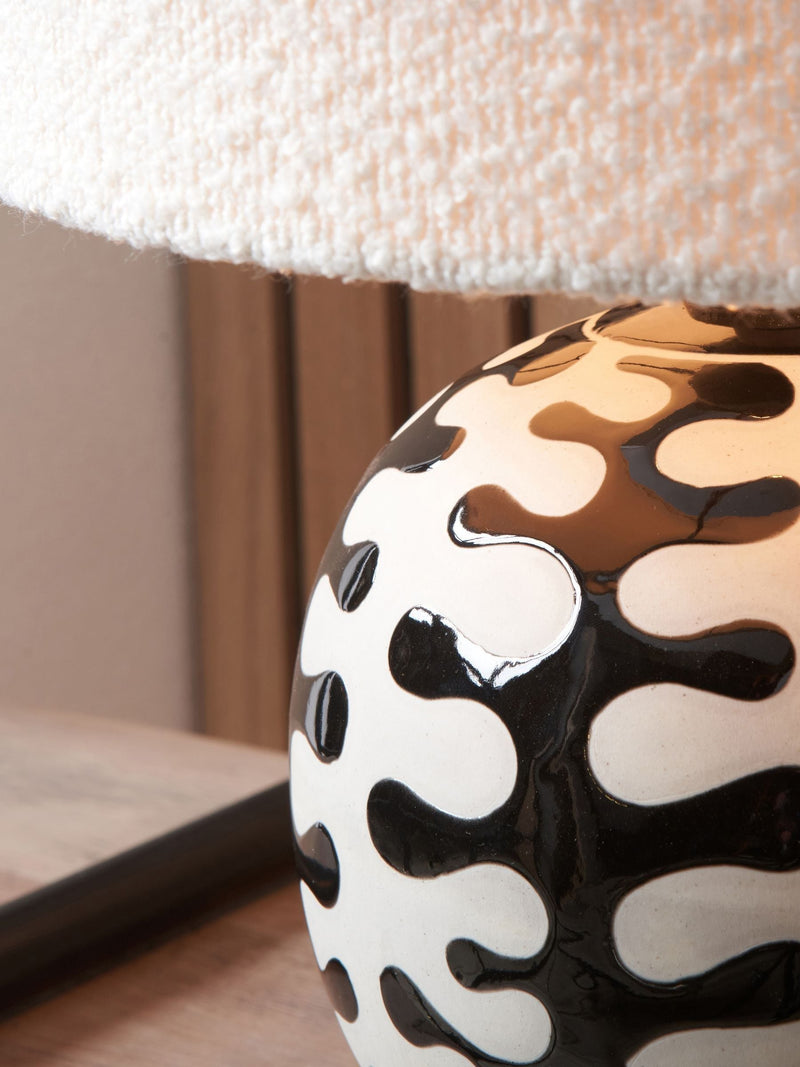 Pacific Lifestyle ceramic table lamp black elkorn coral 42cm, UK version