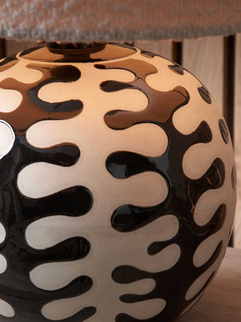Pacific Lifestyle ceramic table lamp black elkorn coral 42cm, UK version