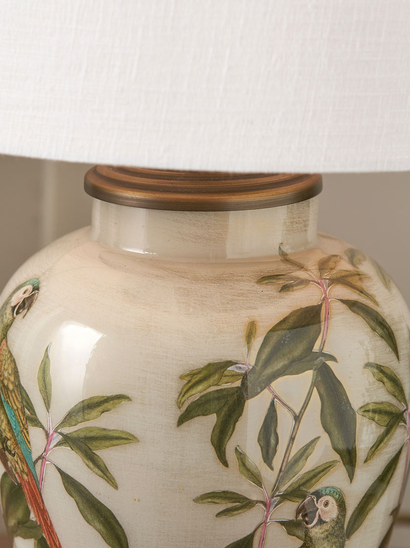 Pacific Lifestyle parrot glass table lamp 40cm, UK version