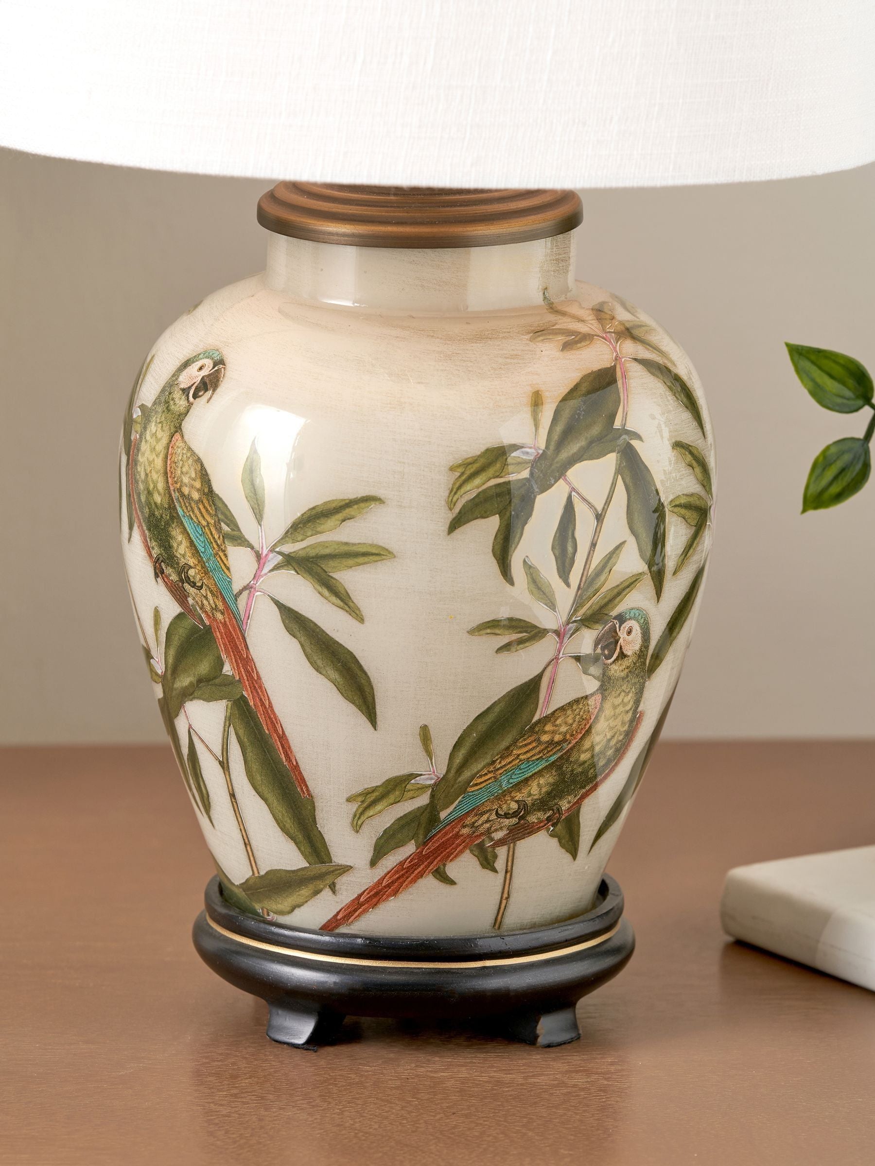 Pacific Lifestyle parrot glass table lamp 40cm, UK version