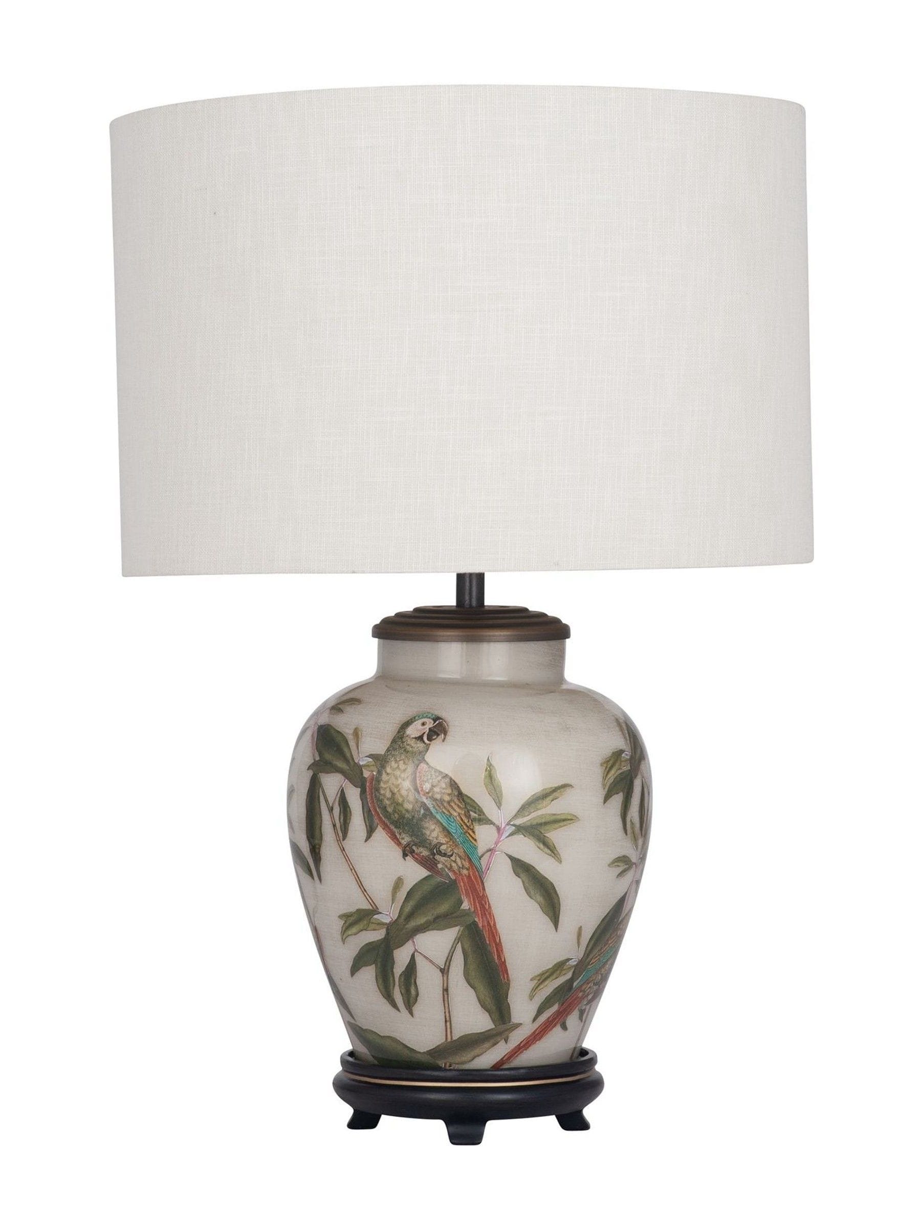 Pacific Lifestyle parrot glass table lamp 40cm, UK version