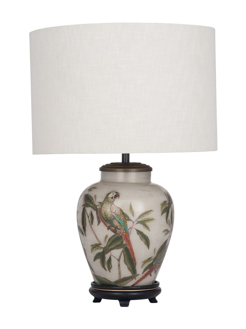 Pacific Lifestyle parrot glass table lamp 40cm, UK version