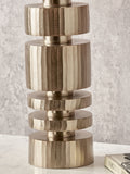 Pacific Lifestyle table lamp champagne gold stacked cylinder 59cm - British product