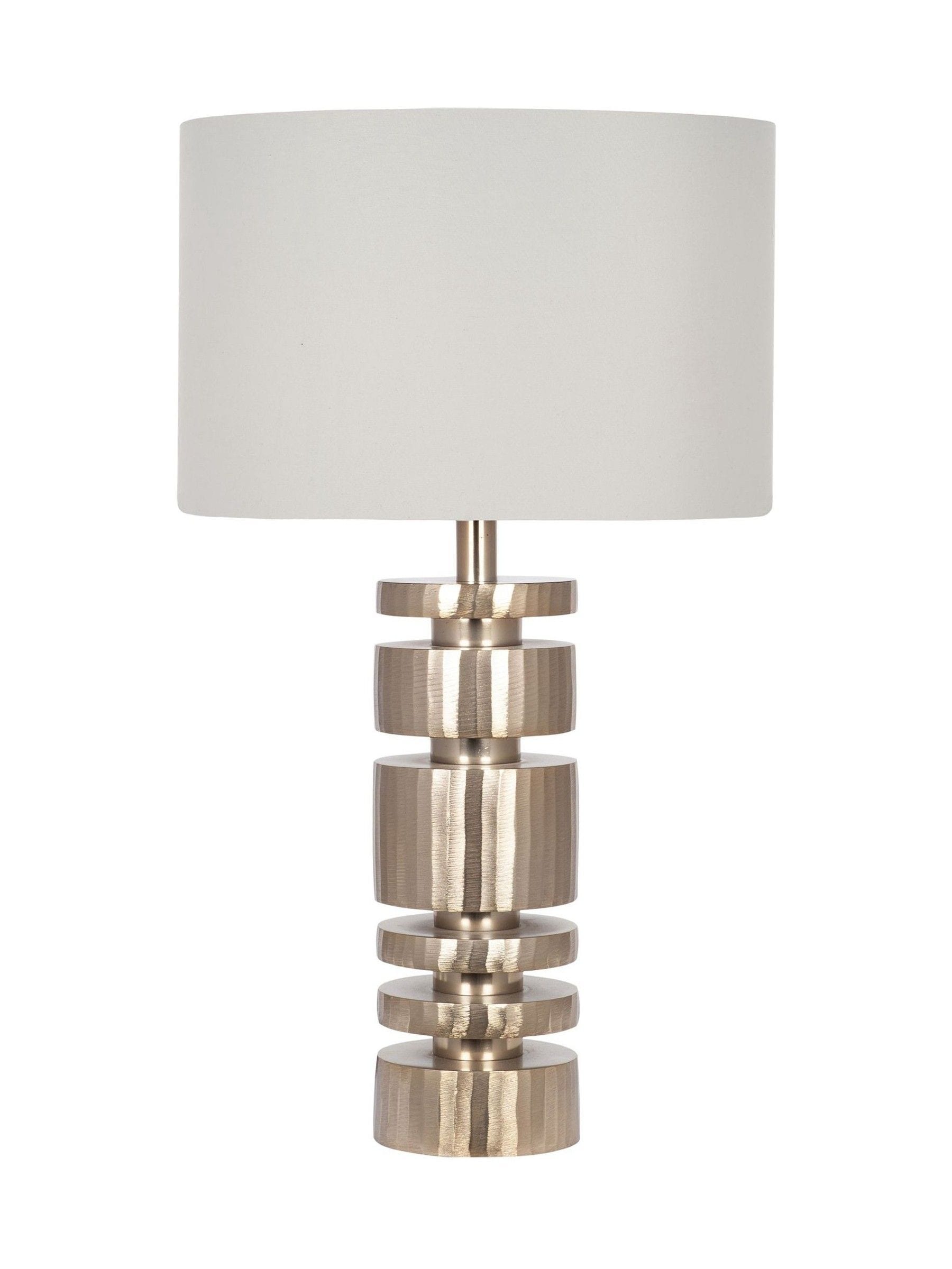 Pacific Lifestyle table lamp champagne gold stacked cylinder 59cm - British product
