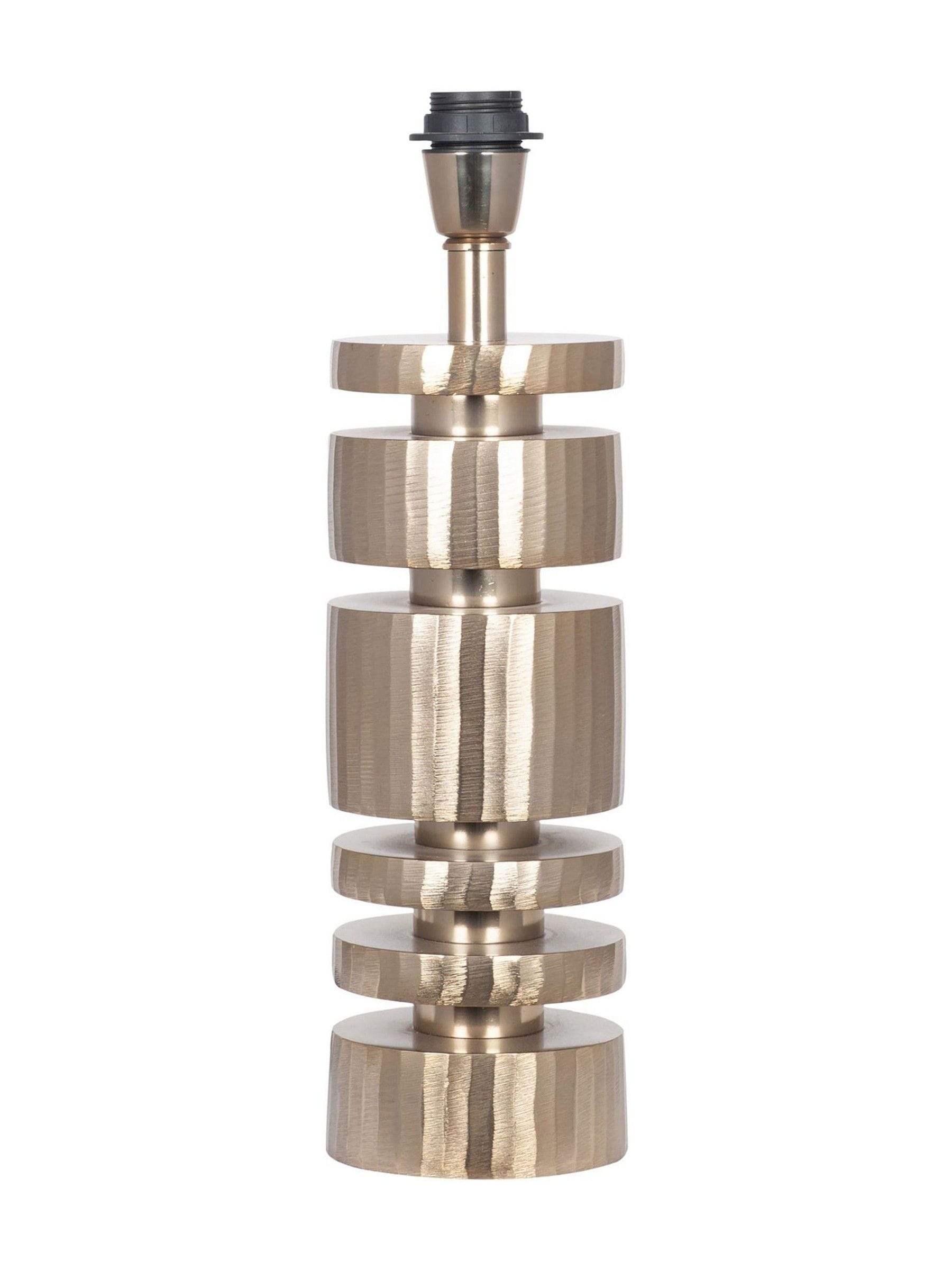 Pacific Lifestyle table lamp champagne gold stacked cylinder 59cm - British product
