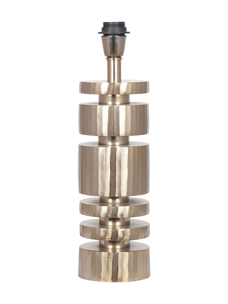 Pacific Lifestyle table lamp champagne gold stacked cylinder 59cm - British product