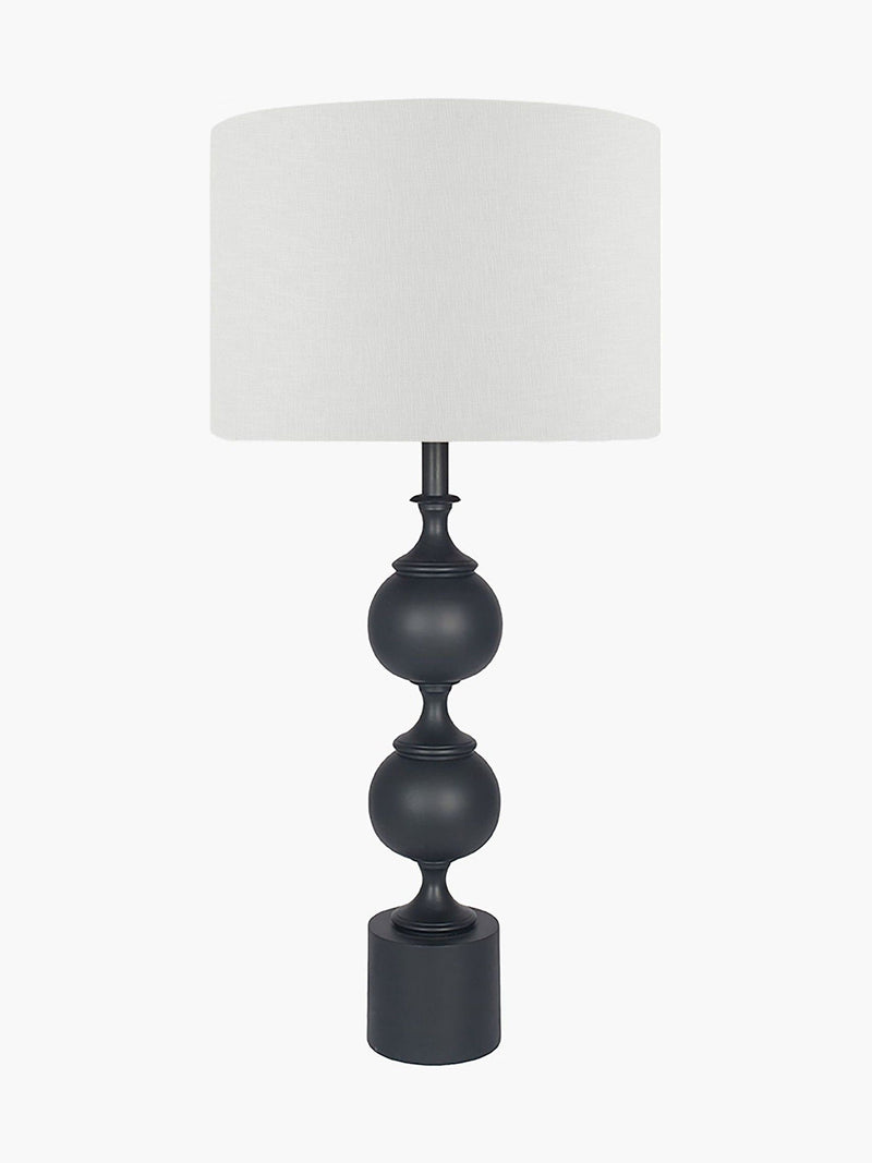 Pacific Lifestyle Asilah tall footed table lamp in black aluminium, imported from the UK