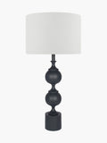 Pacific Lifestyle Asilah tall footed table lamp in black aluminium, imported from the UK