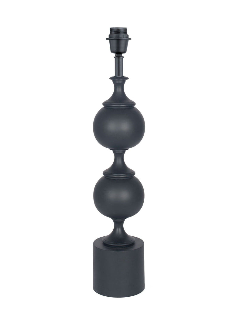 Pacific Lifestyle Asilah tall footed table lamp in black aluminium, imported from the UK