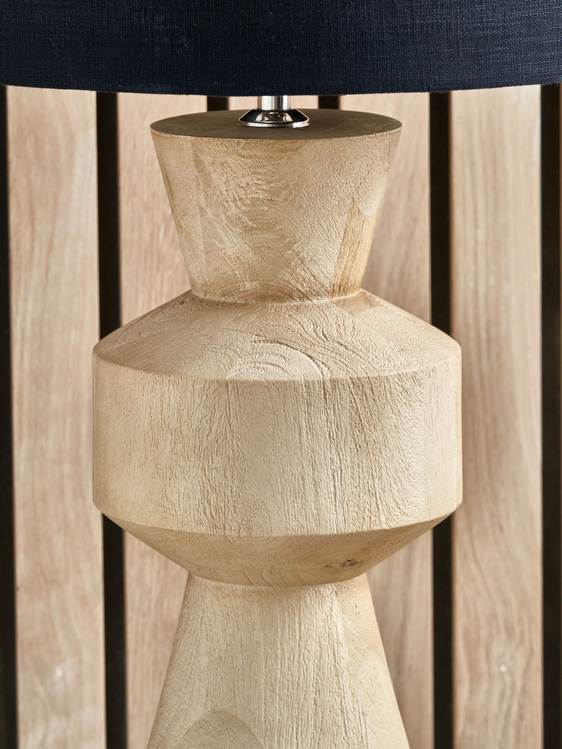 Pacific Lifestyle mango wood table lamp linen shade imported from UK