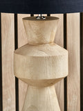 Pacific Lifestyle mango wood table lamp linen shade imported from UK