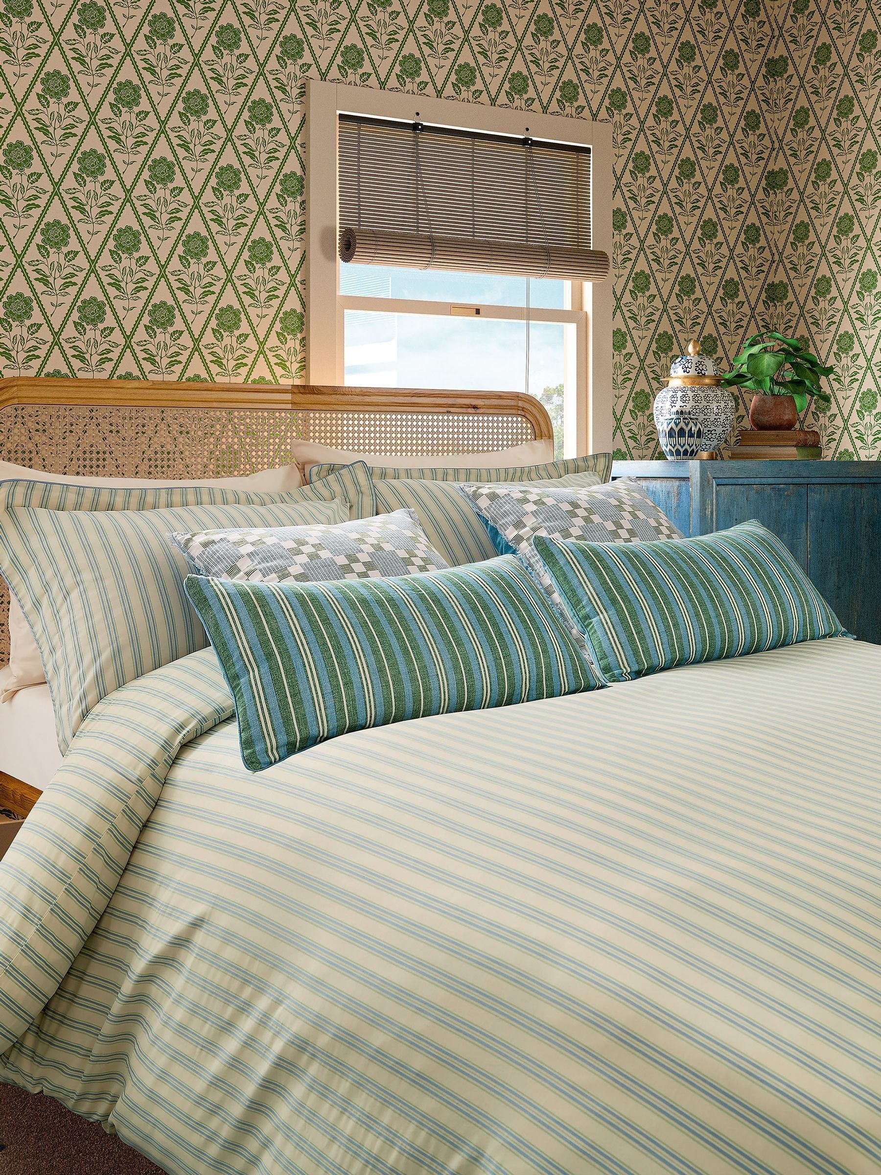 Joules blue ticking stripe duvet cover and pillowcase set, UK version