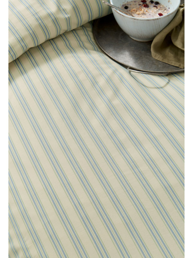Joules blue ticking stripe duvet cover and pillowcase set, UK version