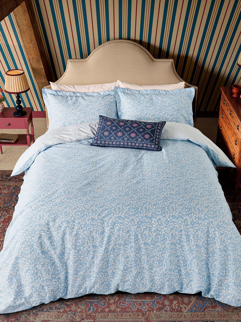 Joules Blue Fruity Ditsy Duvet Cover and 100% Cotton Pillowcase Set