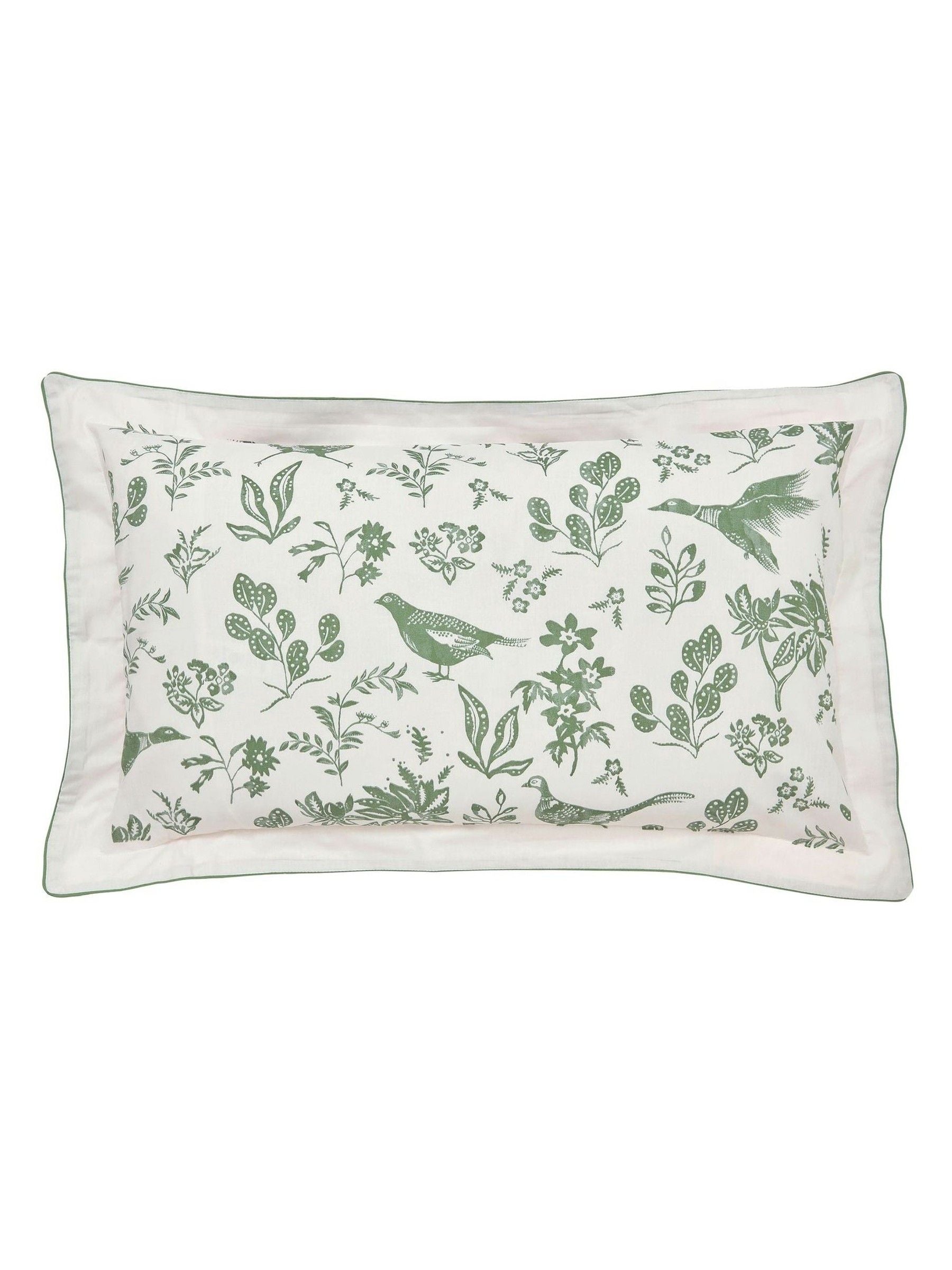 Joules Green Festival Pheasants duvet cover and pillowcase set, UK version