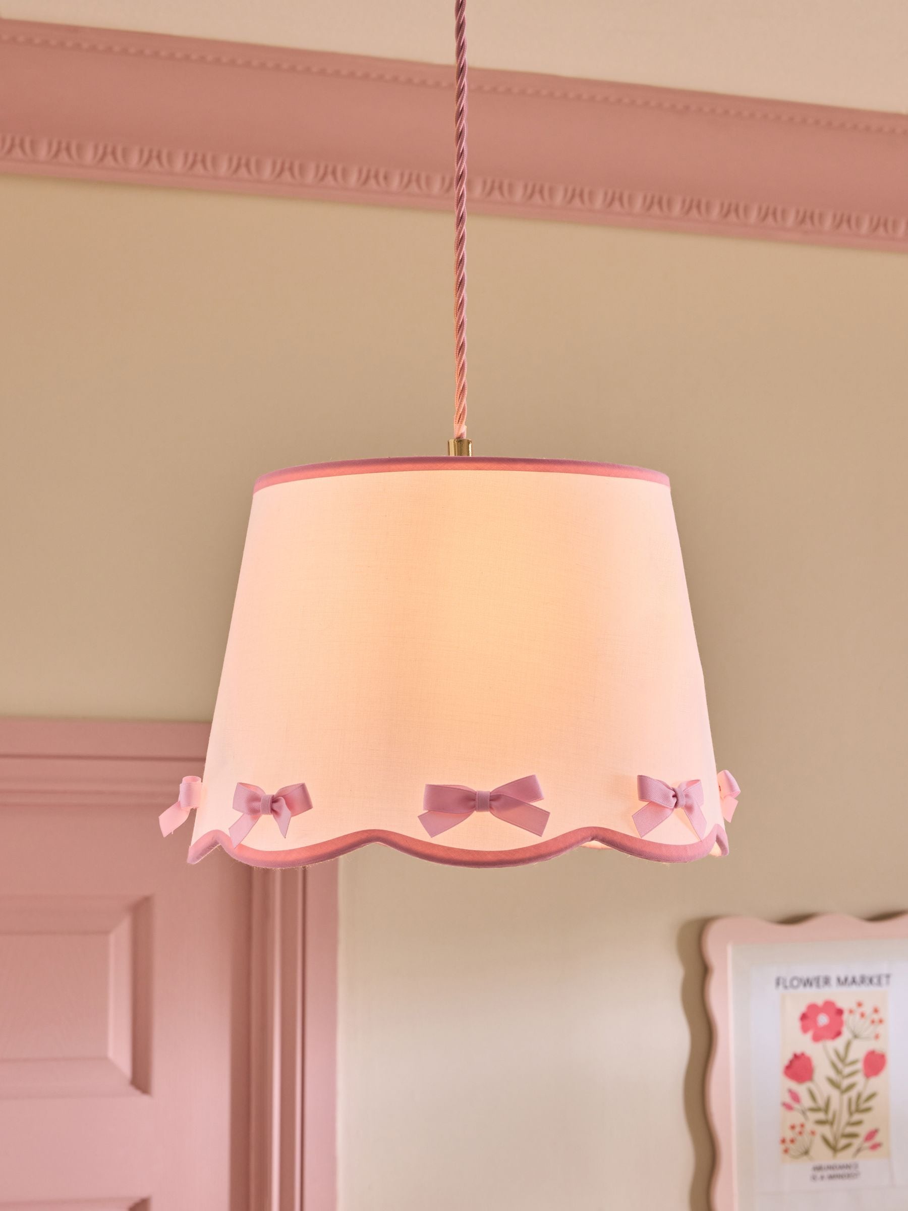 Next pink bow pendant lamp shade 30cm - British product