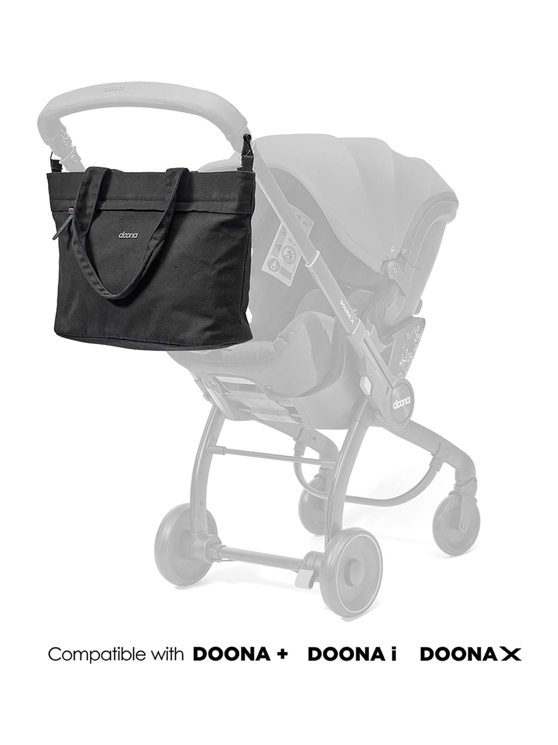 Doona Black Essentials tote bag for babies (British brand)