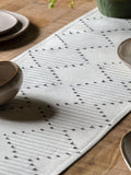 Gallery Home White Large Diamond Weave Table Runner