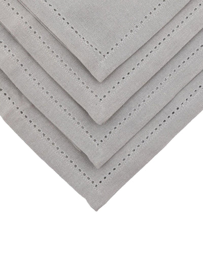 Nappe en tissu Gallery Home Gris Colombe 4 pièces