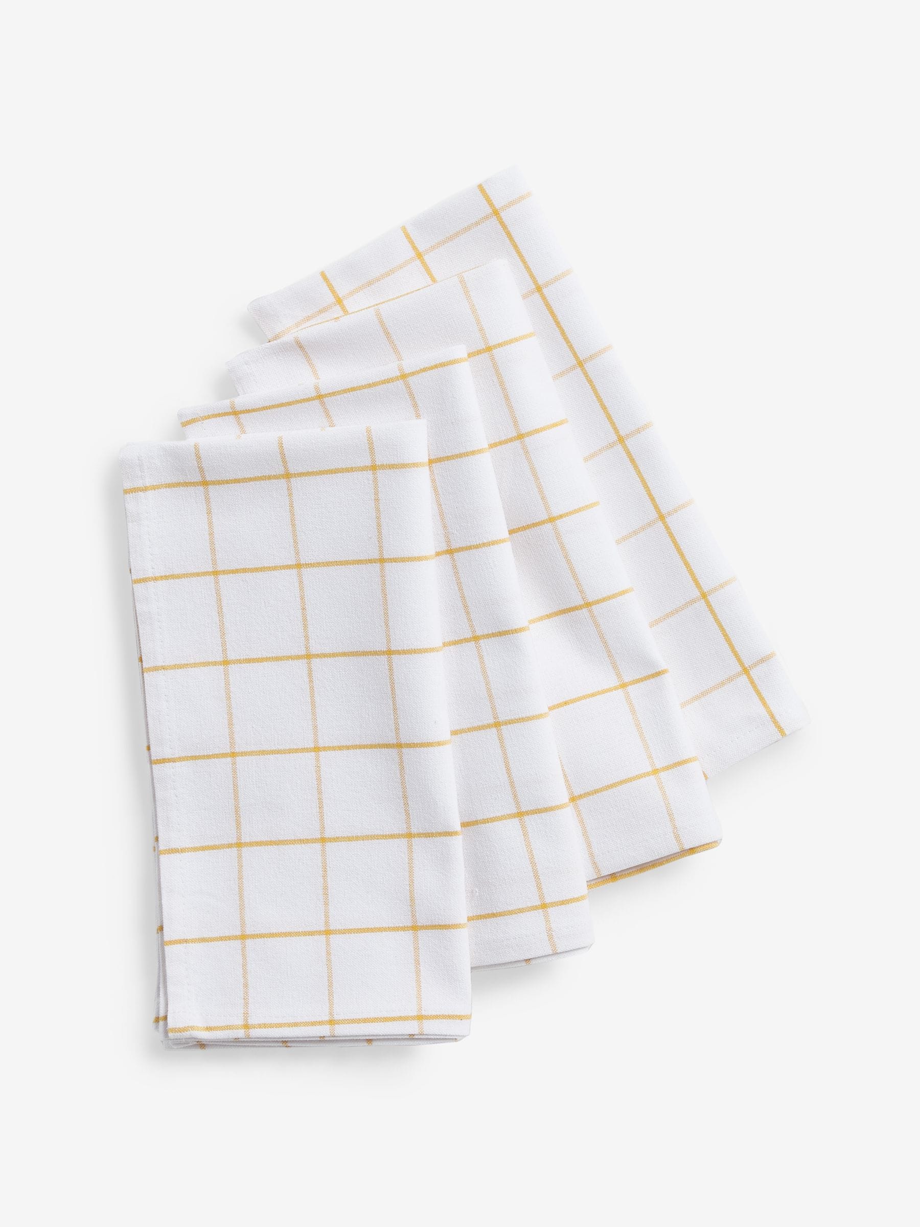 Nina Campbell ochre yellow woven check napkins set of 4, imported from the UK