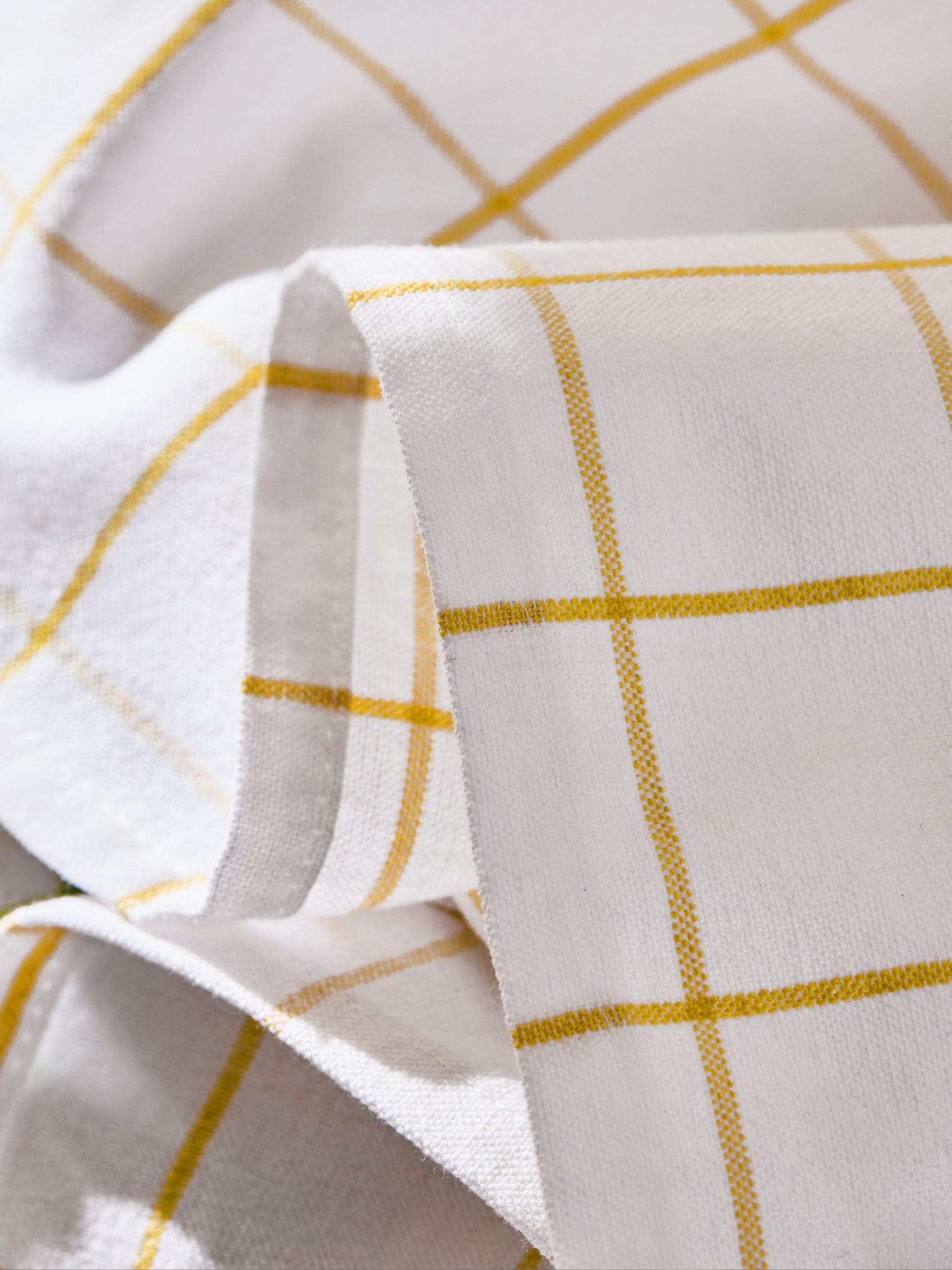 Nina Campbell ochre yellow woven check napkins set of 4, imported from the UK