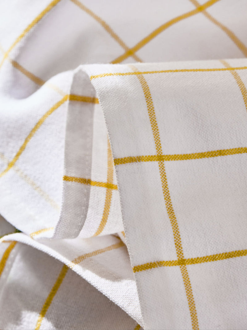 Nina Campbell ochre yellow woven check napkins set of 4, imported from the UK
