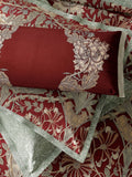 Morris & Co cushion red gold honeysuckle and tulip 70x30cm - British product