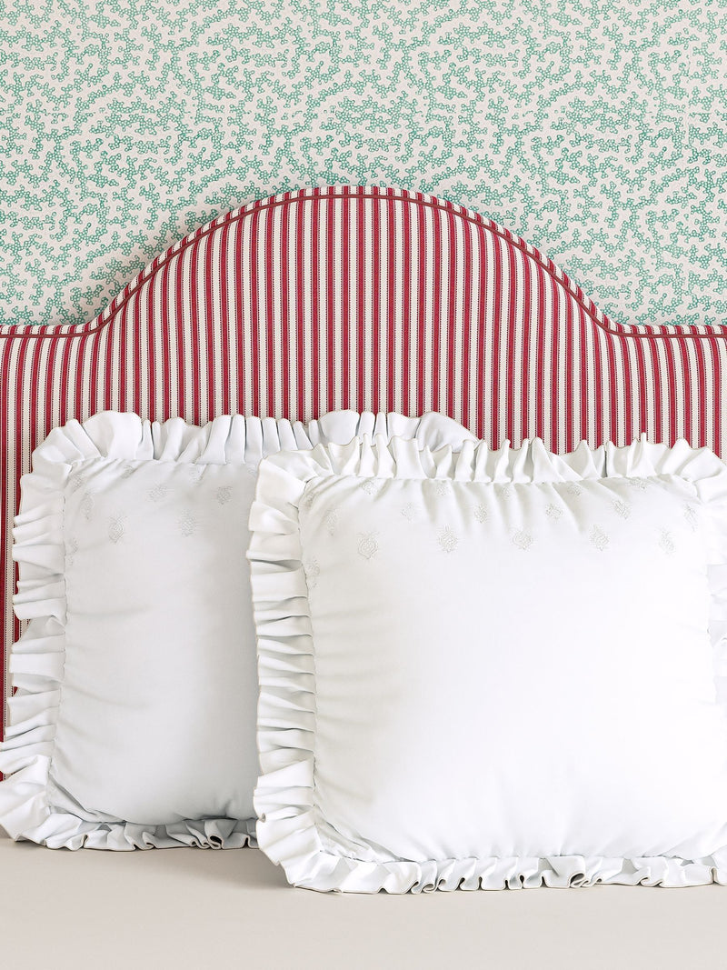 Sanderson Pinery embroidered pillowcase pair white cotton (British brand)