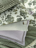 Bedeck of Belfast Green Yoko duvet cover and pillowcase set - British product