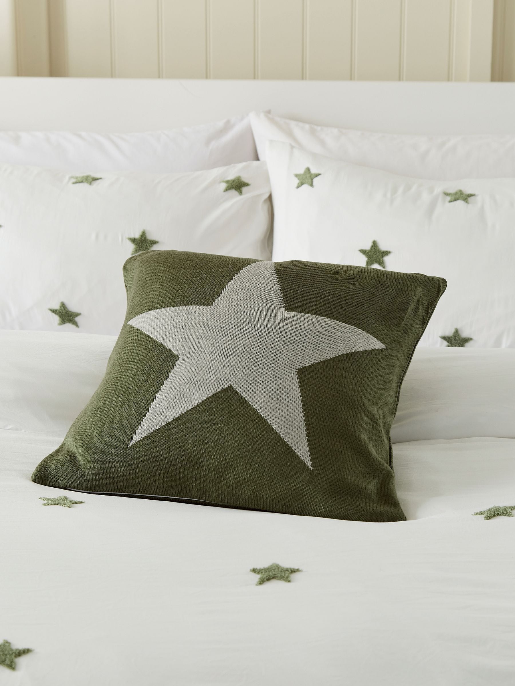 Helena Springfield Green Star cushion 45x45cm - British product