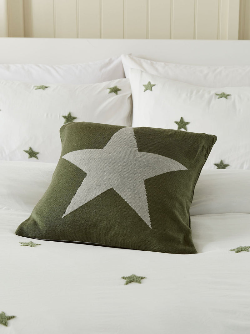 Helena Springfield Green Star cushion 45x45cm - British product