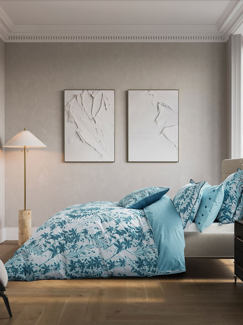 Bedeck of Belfast Teal Silver duvet cover and pillowcase set - British product