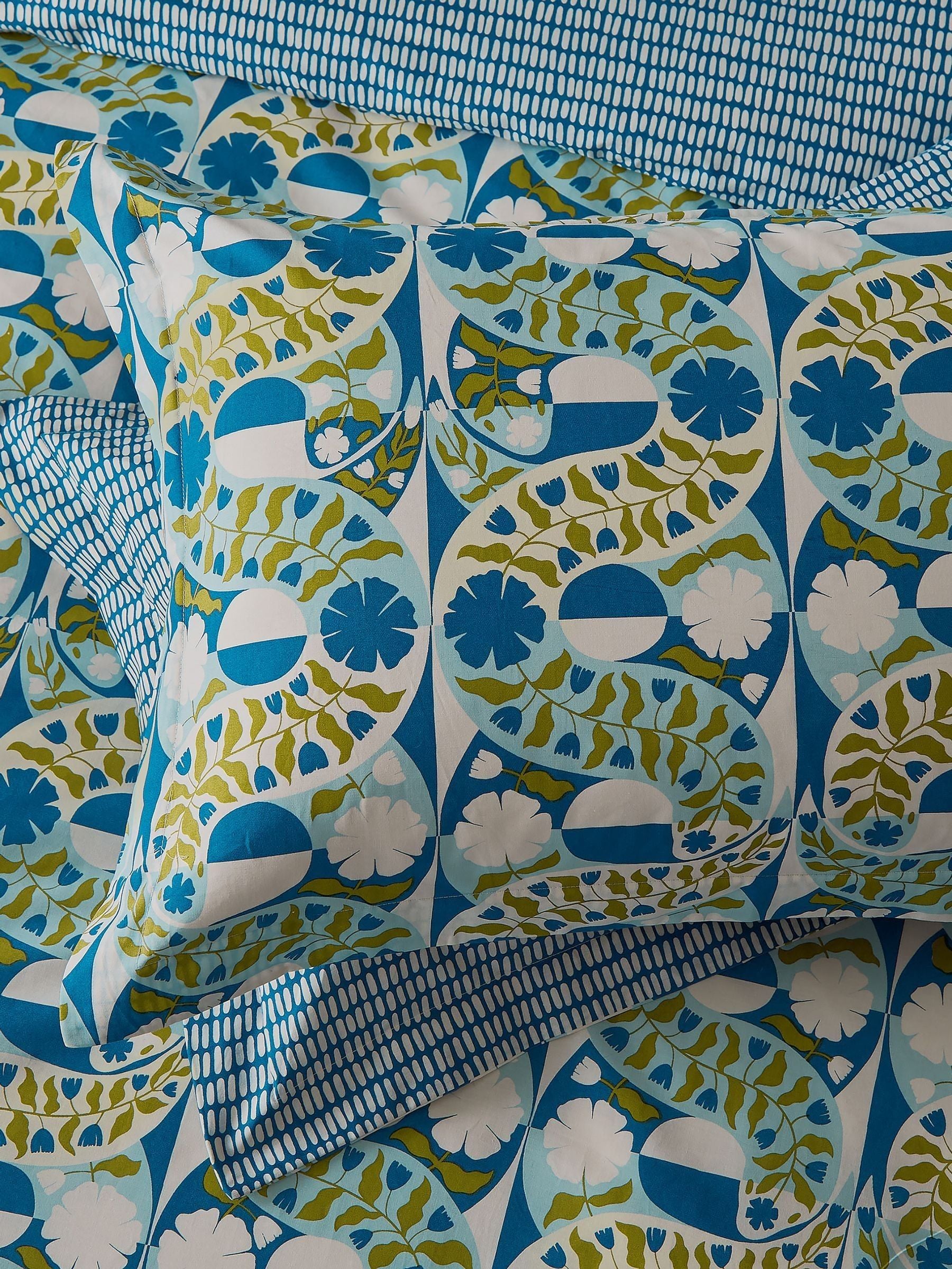 Scion Indigo Twist & Turn duvet cover and pillowcase set (British brand)