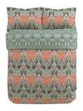Morris & Co Peach Teal Helena duvet cover and pillowcase set, imported from the UK
