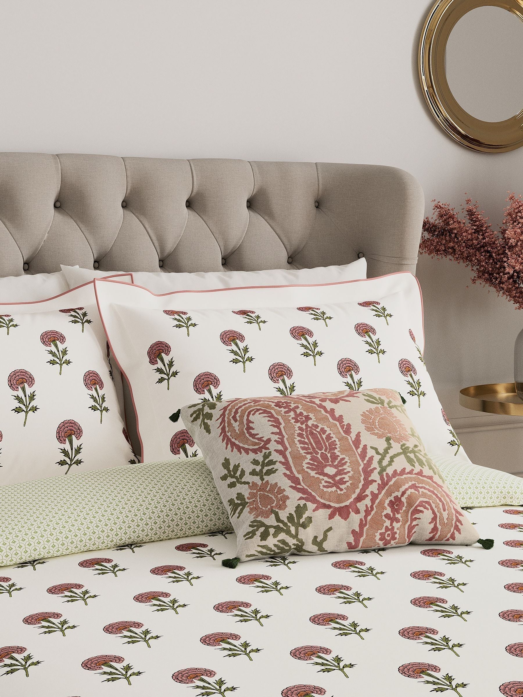 V&A Rose Regal Marigold Duvet Cover and Pillowcase Set